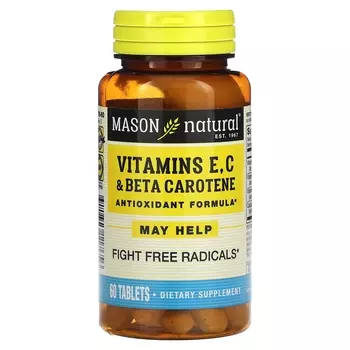 Витамины Е С Mason Natural и бета-каротин, 60 таблеток
