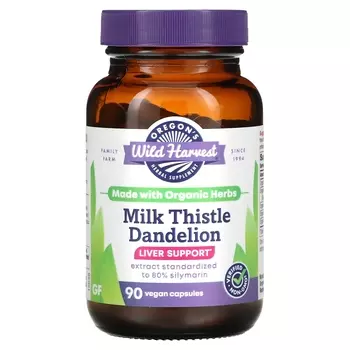 Витамины Oregons Wild Harvest расторопша и одуванчик, 90 желатиновых капсул