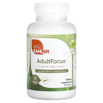 Витамины Zahler AdultFocus поддержка когнитивного здоровья, 60 капсул