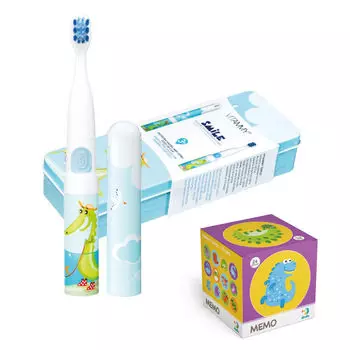 Vitammy Smile подарочный набор: детская зубная щетка crocodile sonic, 1 шт + игра-картинка, 1 шт.