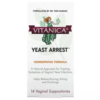 Vitanica Yeast Arrest поддержка вагинального здоровья 14 вагинальных суппозиториев