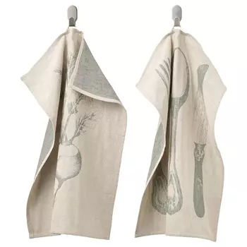 VITNOPPA Полотенце кухонное, с рисунком/зеленое, 45x60 см IKEA