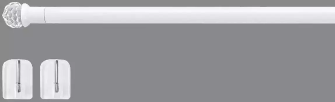 Витрина Good Life "Crystal", 1 направляющая, выдвижная 85 см - 150 см, 10 мм, белый