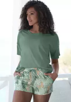 Vivance Dreams Пижама (2 шт.), с абстрактным природным принтом, зеленый