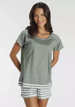 Vivance Dreams Пижама (2 шт.), с полосками, хаки