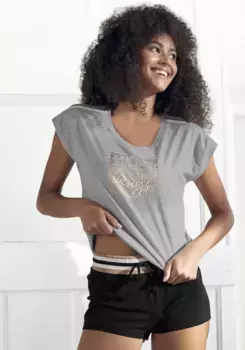 Vivance Dreams Пижама (2 шт.), с принтом фольги, черный