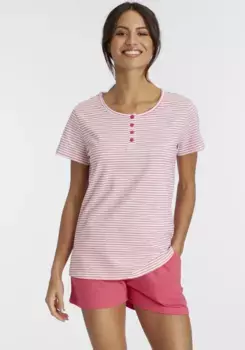 Vivance Dreams Пижама (набор, 2 шт.), с полосками, окрашенными в пряжу, цвет Berry-Gestreit