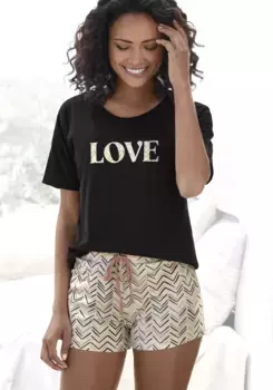 Vivance Dreams Пижама (набор, 2 шт.), с живописным узором "елочка", черный