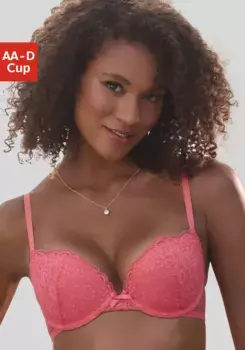 Vivance Кружевной бюстгальтер с цветочным принтом по всему периметру, нижнее белье, коралловый