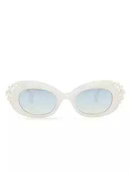 Vivienne Pearl в овальной оправе Солнцезащитные очки Vivienne Westwood, белый