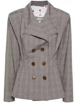 Vivienne Westwood блейзер Ella в клетку Prince of Wales, серый