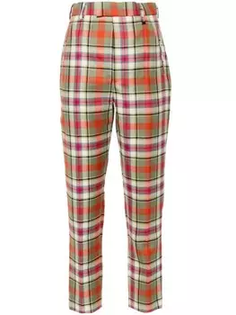 Vivienne Westwood брюки Cigarette в клетку, зеленый
