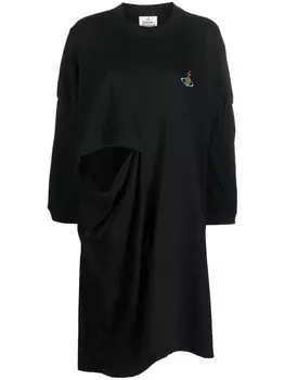 Vivienne Westwood длинный топ с вышивкой Orb и вырезом, черный