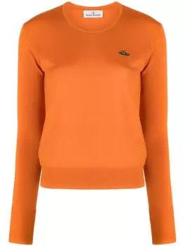 Vivienne Westwood джемпер из вирджинской шерсти с вышивкой Orb, оранжевый