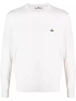 Vivienne Westwood джемпер с вышивкой Orb, нейтральный цвет