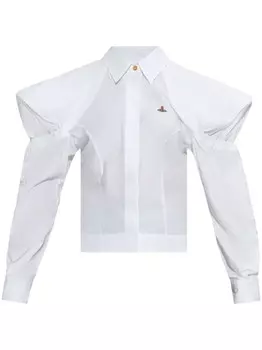 Vivienne Westwood фирменная хлопковая рубашка с вышитым логотипом Orb, белый