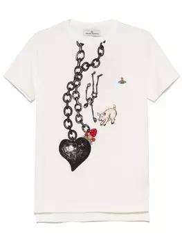 Vivienne Westwood футболка Heart Chain, нейтральный цвет