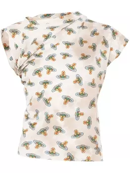 Vivienne Westwood футболка Overdyed Orb, нейтральный цвет