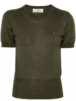 Vivienne Westwood футболка с вышивкой Bea Orb, зеленый