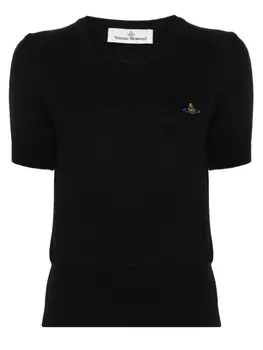 Vivienne Westwood футболка с вышивкой Orb, черный