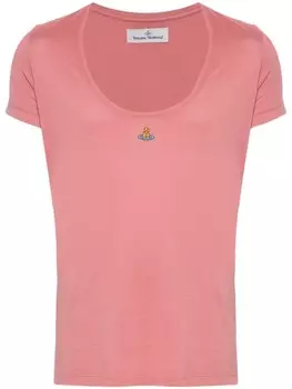 Vivienne Westwood футболка с вышивкой Orb, розовый