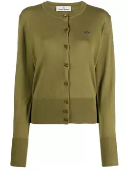 Vivienne Westwood кардиган Bea с вышивкой Orb, зеленый