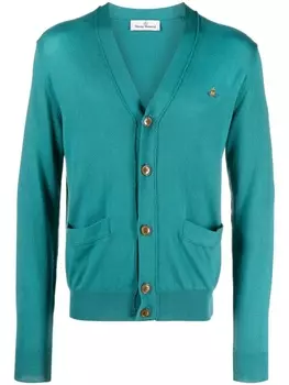 Vivienne Westwood кардиган с вышитым логотипом Orb, синий