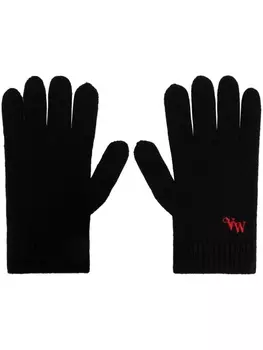 Vivienne Westwood кашемировые перчатки с вышитым логотипом, черный