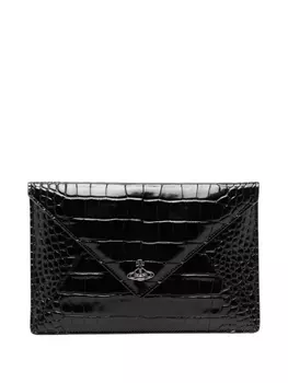 Vivienne Westwood клатч-конверт из кожи, черный