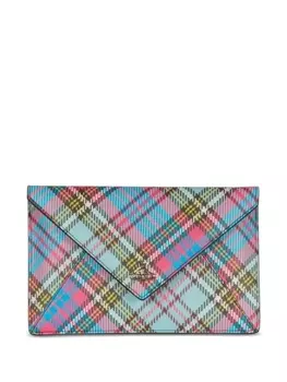 Vivienne Westwood клатч в клетку тартан, синий