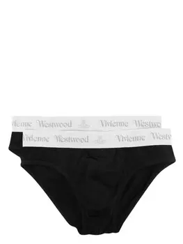 Vivienne Westwood комплект из двух трусов-брифов с логотипом Orb, черный