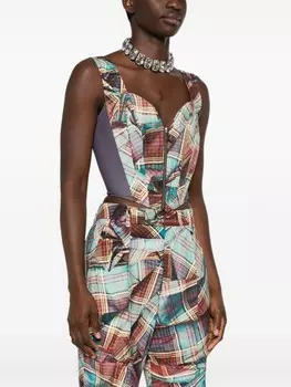 Vivienne Westwood корсет MacAndy в клетку тартан, фиолетовый