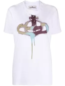 Vivienne Westwood Orb-spraypaint cotton T-shirt, белый