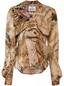 Vivienne Westwood пьяная рубашка, коричневый