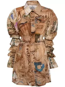 Vivienne Westwood платье-рубашка LD, коричневый