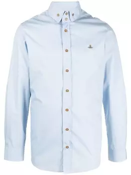 Vivienne Westwood рубашка из органического хлопка с вышивкой, синий