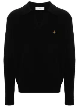 Vivienne Westwood рубашка поло с вышивкой Orb, черный