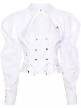 Vivienne Westwood рубашка с вышивкой Orb, белый