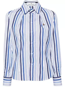 Vivienne Westwood рубашка в полоску с вышивкой Orb, белый