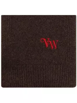 Vivienne Westwood шарф с вышитым логотипом, коричневый
