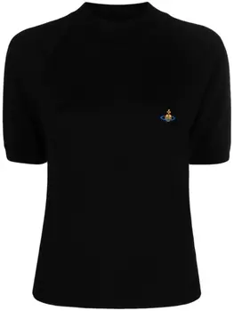 Vivienne Westwood шерстяной джемпер Orb с вышитым логотипом, черный