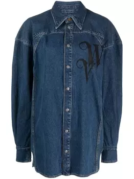 Vivienne Westwood Spray VW Football denim shirt, синий