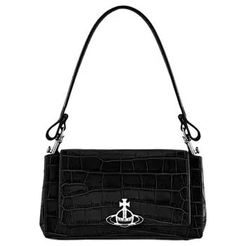 Vivienne Westwood Сумка-багет из коровьей кожи HAZEL, сумка на одно плечо, среднего размера, женская, черного цвета