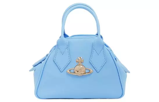 Vivienne Westwood Сумка для боулинга из коровьей кожи, сумка через плечо, мини-сумка женская, синяя