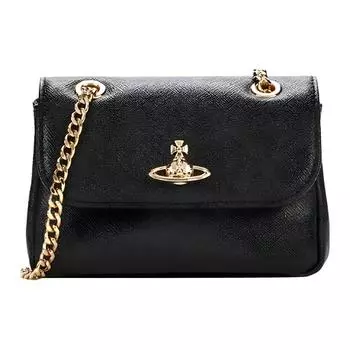 Vivienne Westwood Сумка-хобо с металлической цепочкой, сумка через плечо, женская, черная