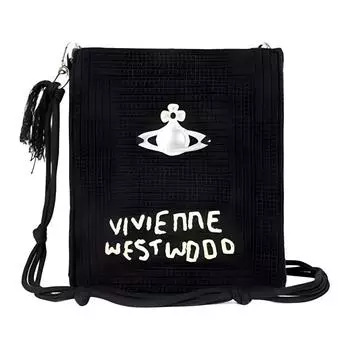 Vivienne Westwood Сумка-шоппер из органического хлопка с цветочным принтом, сумка для покупок, сумка на плечо, сумка через плечо, мужская, черная, Trumpets