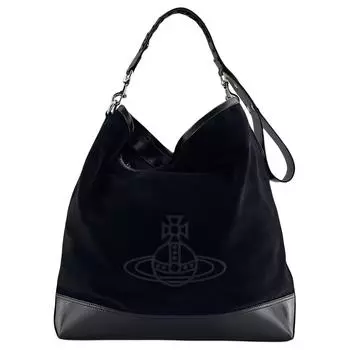 Vivienne Westwood Сумка-шоппер из телячьей кожи, женская, черная, через плечо