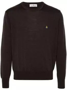Vivienne Westwood свитер с вышивкой Orb, коричневый
