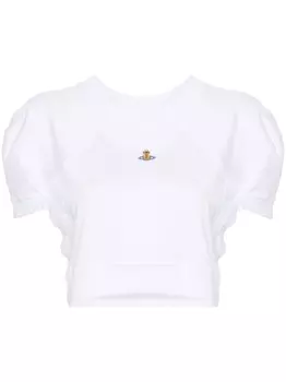 Vivienne Westwood укороченный топ с вышивкой Orb, белый