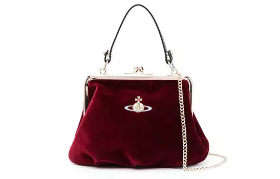 Vivienne Westwood Замшевая портативная сумка через плечо, женская сумка-кошелек бордового цвета